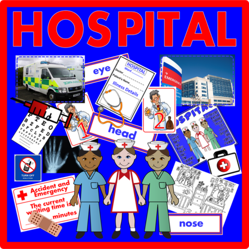 HOSPITAL ROLE PLAY TEACHING RESOURCES EARLY YEARS KEY STAGE 1-2 HUMAN BODY