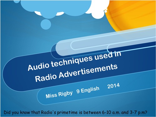 Audio techniques used in radio advertisements