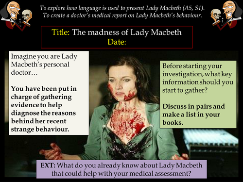 KS3: Macbeth - The Madness of Lady Macbeth (Act 5, Scene 1 activity)