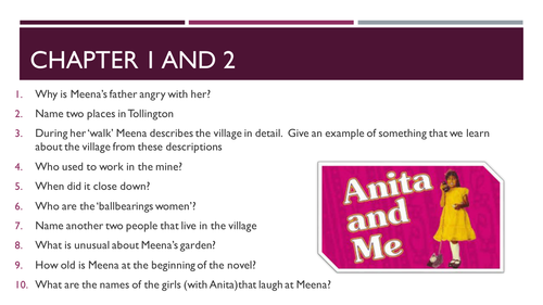 Anita and Me Revision Quiz