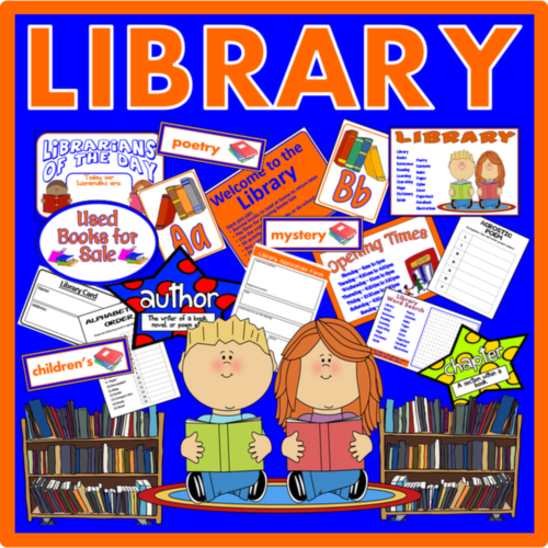 LIBRARY ROLE PLAY TEACHING RESOURCES EARLY YEARS KEY STAGE 1-2 READING BOOKS FICTION NON-FICTION