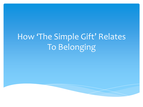 Steven Herrick's 'The Simple Gift' | Belonging | Symbolism
