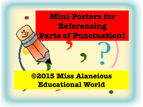 English Language Arts: Mini-Reference Posters for Punctuation!