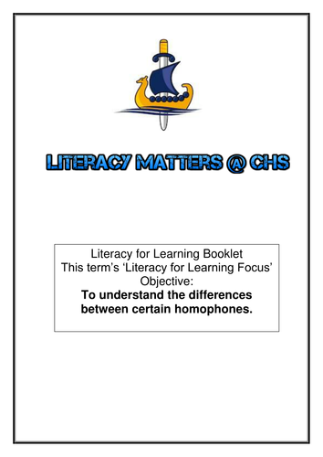 Homophones - Improving Literacy