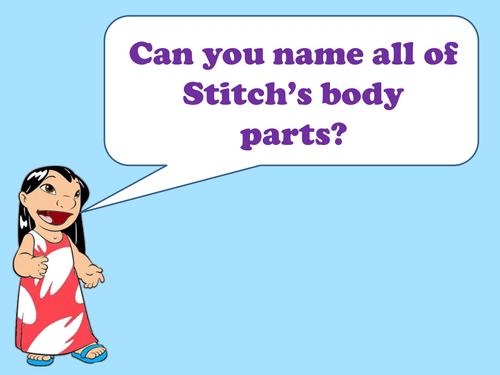 Lilo and Stitch name the body parts