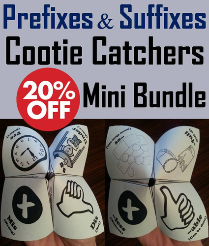 Prefixes and Suffixes Cootie Catchers Bundle