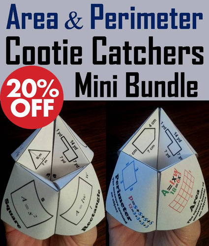 Area and Perimeter Cootie Catchers Bundle