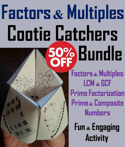 Factors and Multiples Cootie Catchers Bundle