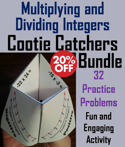 Multiplying and Dividing Integers Cootie Catchers Bundle