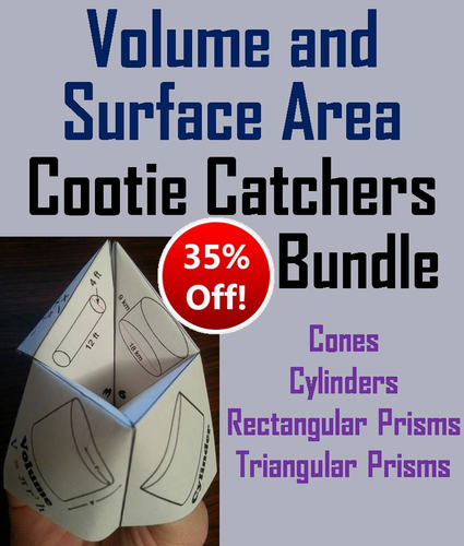Volume and Surface Area Cootie Catchers Bundle