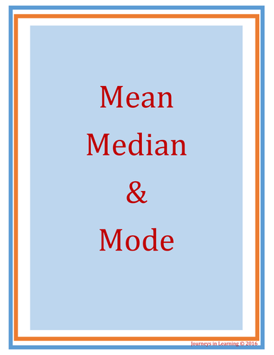 Mean, Median and Mode