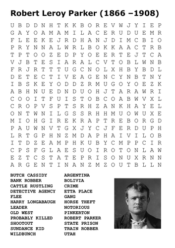 Butch Cassidy Word Search