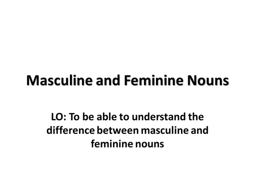 Spanish Masculine and Feminine Nouns