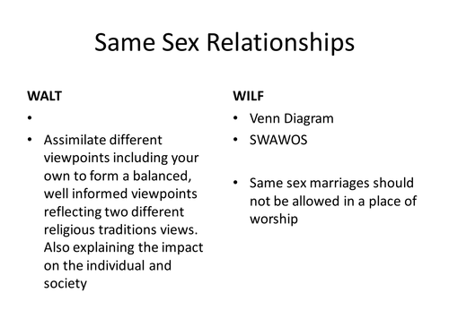 Same Sex Relationships Teaching Resources