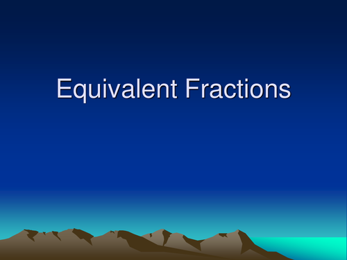 Year 5/6 Maths Equivalent Fractions Lesson Plan