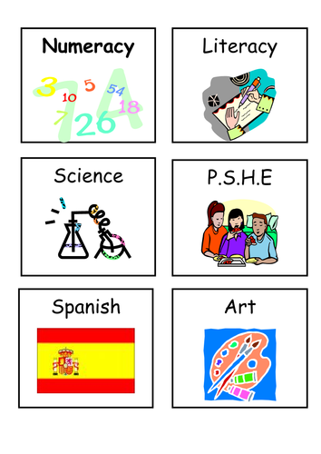 KS1 and KS2 Visual Timetable Template for Classroom