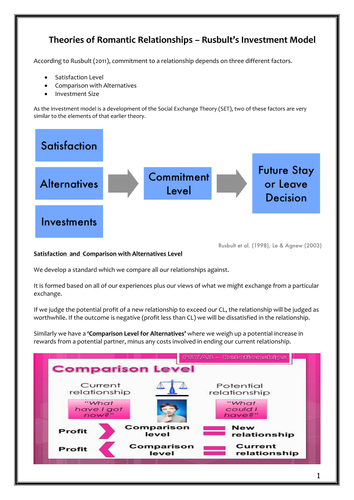 Relationships - Investment Model Workbook - AQA New Specification