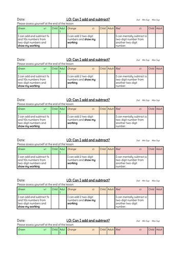 KS1 Addition & Subtraction Evidence Gathering Lesson - Working Towards, Expected and Greater Depth  