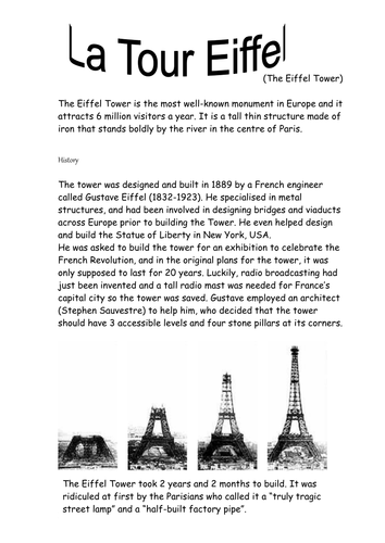 descriptive writing about the eiffel tower