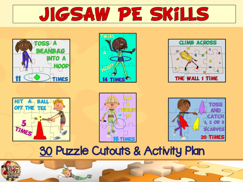 JIGSAW PE SKILLS- 30 Puzzle Cutouts & Activity Plan