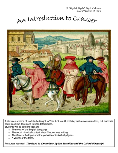 Introduction to Chaucer and the Roots of English: Complete SOW and resources