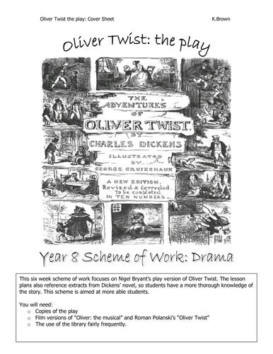 Oliver Twist the Play: Complete KS3 SOW and resources