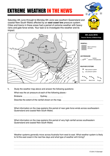 Extreme Weather Case Study: East Coast Low - eastern Australia 4th to 6th June 2016