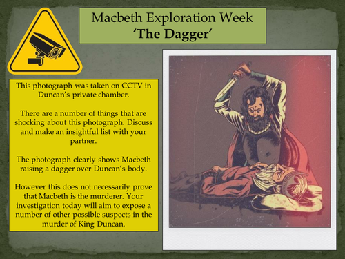 KS2/3/4/5 Macbeth Exploration Week - Lesson 2: 'The Dagger'