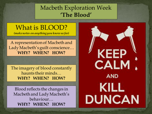 KS2/3/4/5 Macbeth Exploration Week - Lesson 3: 'The Blood'