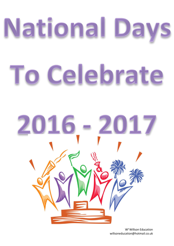 National Days Of Celebration 2016 - 2017