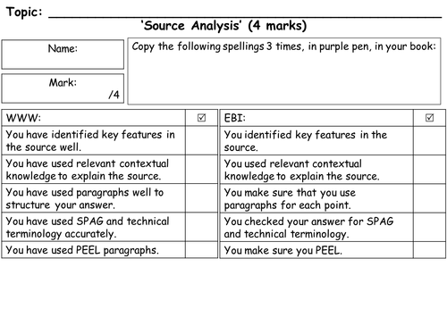 AQA History (8145) New Spec: GCSE Marking Grids for AQA GCSE Questions: Conflict and Tension 1945-72