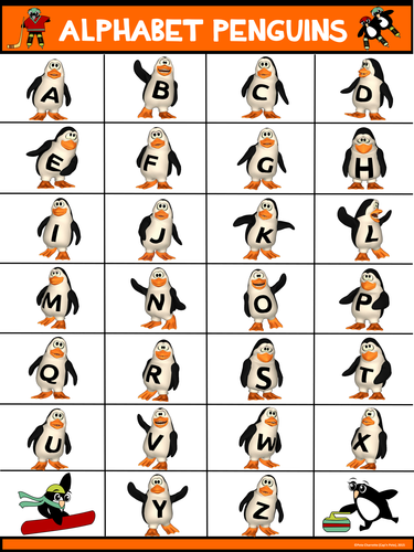 Classroom Fun Poster: Alphabet Penguins