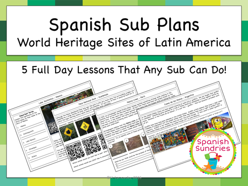 Spanish Sub Plans:  World Heritage Sites of Latin America