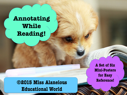 Annotating While Reading and Writing: Easy Reference Mini-Posters!