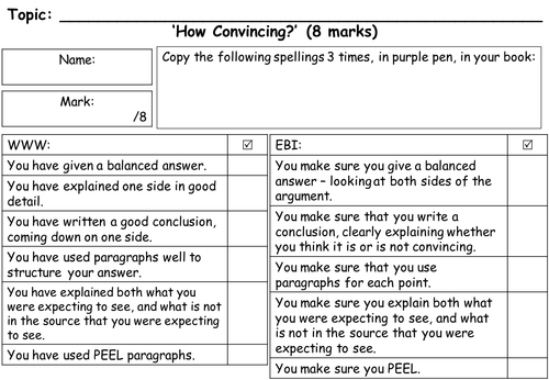 AQA History (8145) New Spec: GCSE Marking Grids for AQA GCSE exam questions: Norman England c1066