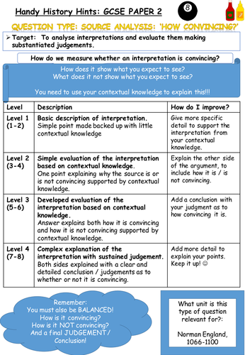 AQA History (8145) New Spec: GCSE Marking criteria for Norman England c1066-1100 - Student friendly.