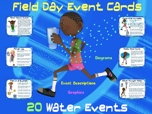 Field Day Event Cards- 20 Water Events