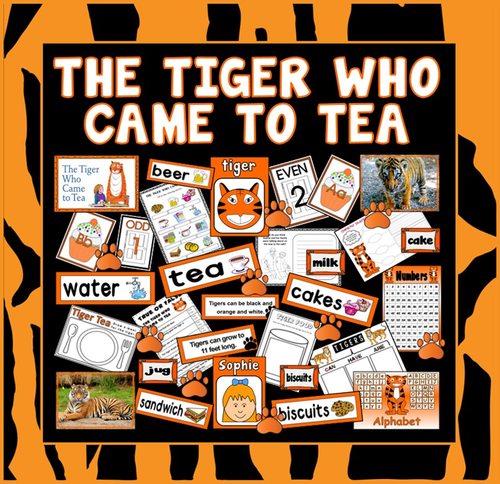 TIGER WHO CAME TO TEA STORY TEACHING RESOURCES EYFS KS1 ENGLISH MORALS FOOD