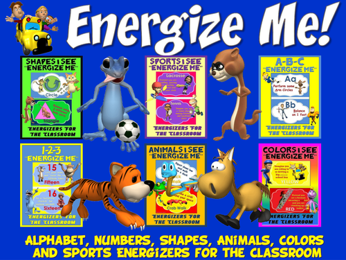 Energize Me Bundle- Alphabet, Numbers, Shapes, Animals, Colors and Sports