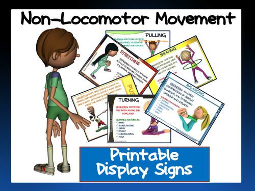 Non-Locomotor Movement- Printable Display Signs