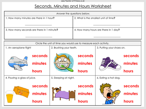 Units of Time - Seconds, Minutes and Hours - PowerPoint Presentation ...