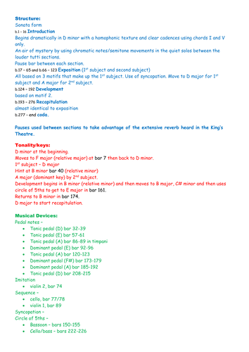 Haydn 104 first movement revision notes