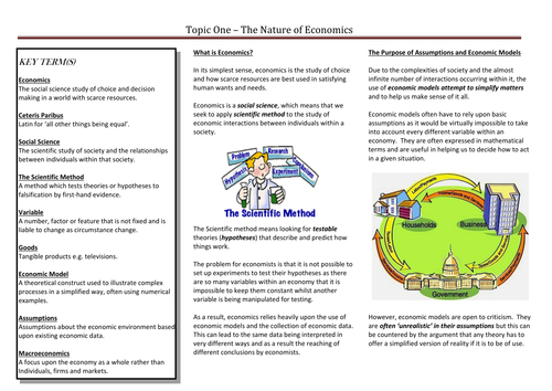 EDEXCEL Economics - The Nature of Economics (Topic One)