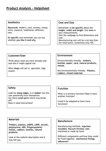 ACCESSFM Product Analysis Help sheet Differentiated