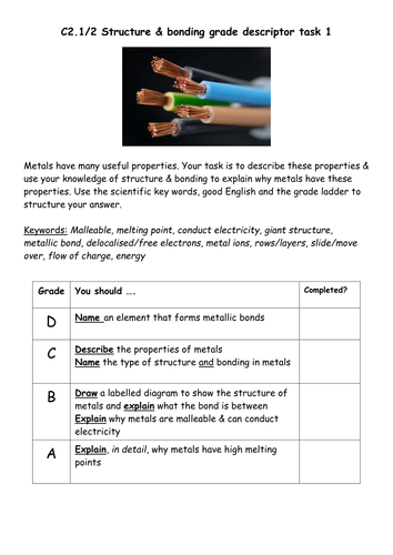 C2 Grade descriptor tasks - Long answer questions