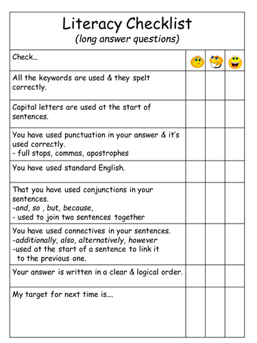 Scientific Literacy - Differentiated literacy checklists