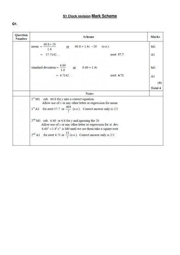 Edexcel S1 Revision clock