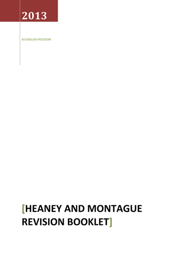 HEANEY AND MONTAGUE REVISION TEMPLATE
