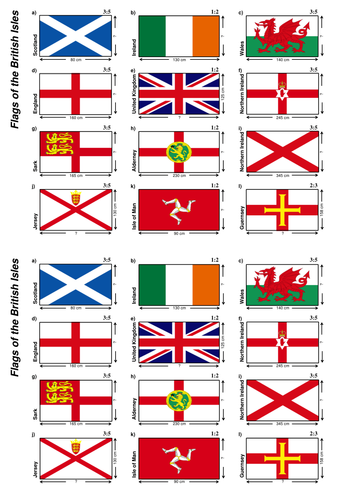 Ratio and proportion of flag sizes (worksheet)