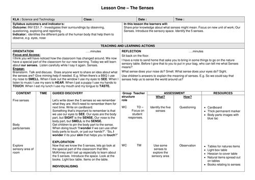 The Five Senses - Introduction lesson